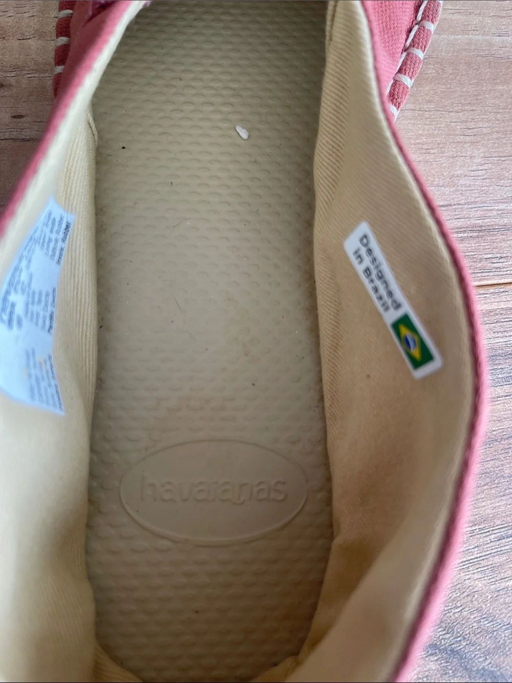 Havaianas Espadrille Slip On Sandals Canvas Shoes Rose / cream Womens 10 Men 8.5